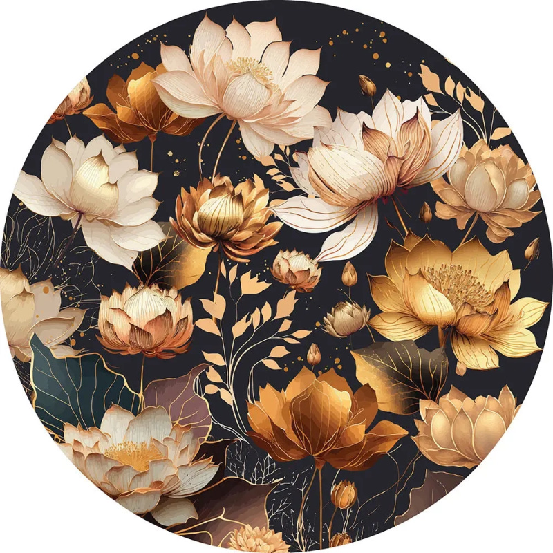 Kulaté puzzle Flowers: Zlaté květy 500 dílků