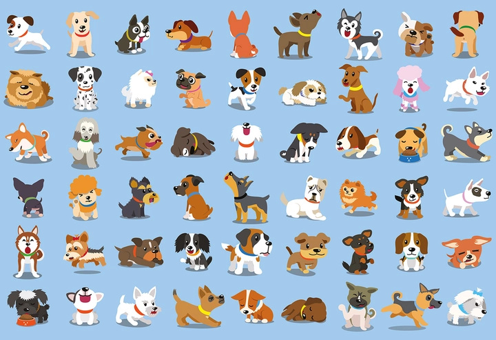 Puzzle se samolepkami Pejsci 250 dílků