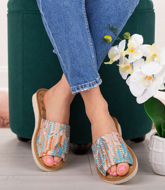 Dámské pantofle Natural Style NS-019 Ethno Korek