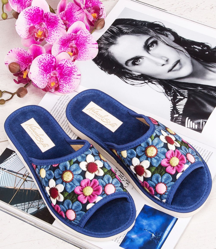 Dámské pantofle Natural Style NS-049 modré