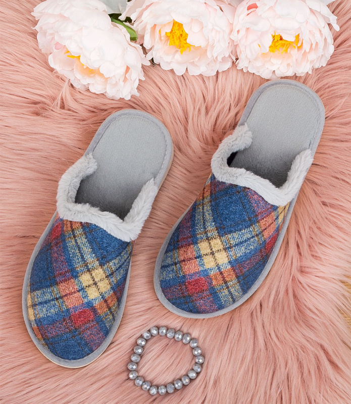 Dámské pantofle Natural Style NS-104 modro-šedé