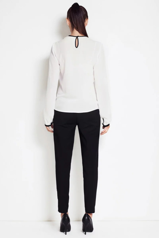 Dámská halenka A47 Ecru/Black - Awama  S