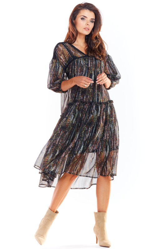 Dámské šaty A330 - Awama černá/mix S/M