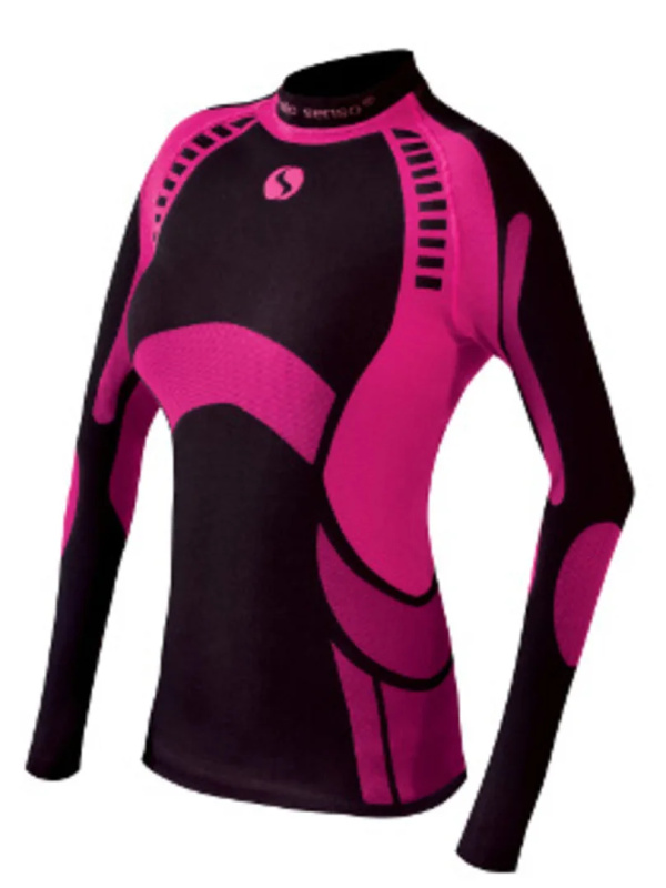 Thermo tričko Active WOMEN - SESTO SENSO BLACK-BORDO XL