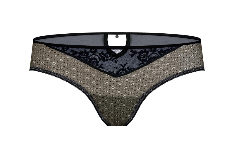 Hypnotic I S-331/1 černo-béžová tanga - Kinga XS