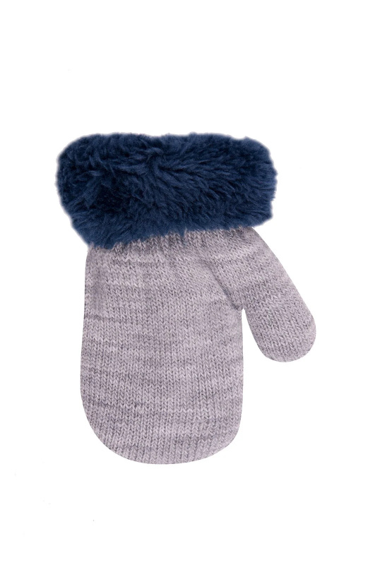 Kožešinové chlapecké rukavice na šňůrce YO! RED-0001C mix barev-mix designu 14 cm