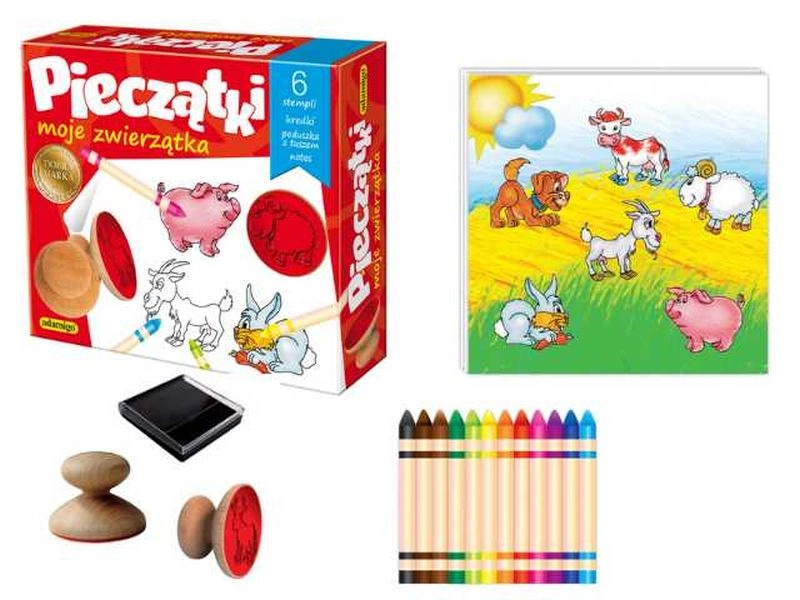 Dřevěná razítka zvířátka – kreativní sada 6 ks