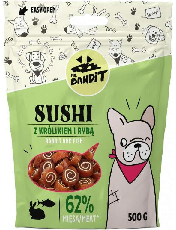VetExpert Mr.Bandit pochoutka SUSHI králík a ryba  500g