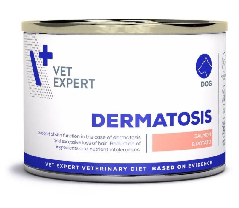 VetExpert VD 4T Dermatosis Dog Salmon&Potato konz. 200g