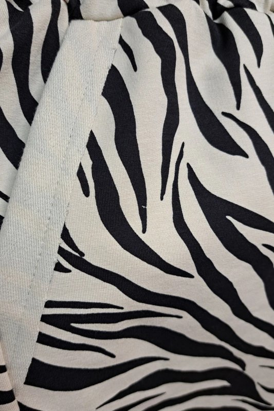 Dámské kalhoty se vzorem LENA 2 ZEBRA SVĚTLE BÉŽOVÁ S
