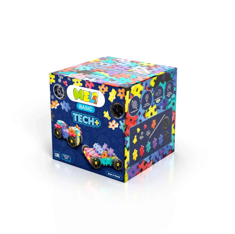 Meli Basic Tech+ stavebnice s koly a osami 130 dílů