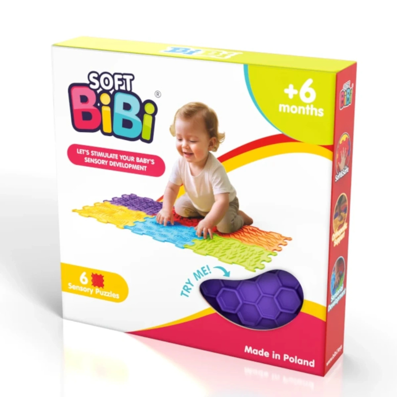 Senzorické podložky Soft BiBi 6 ks – od 6 měsíců