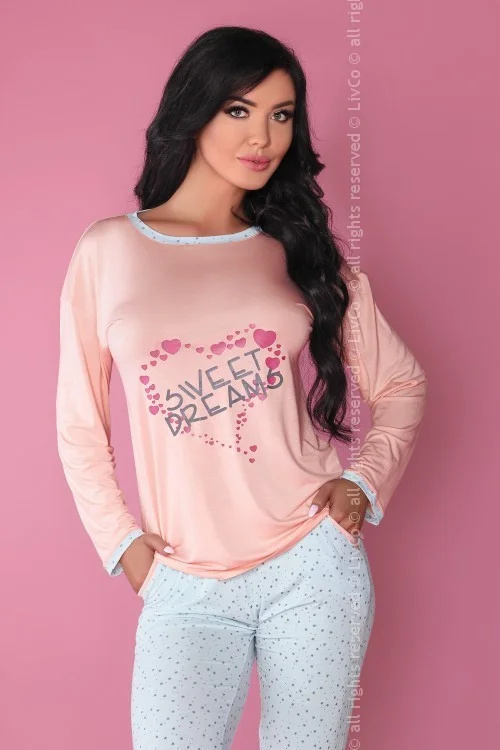 Pyžamo Sweet Dreaming 107 Růžová a modrá - LivCo Corsetti L/XL