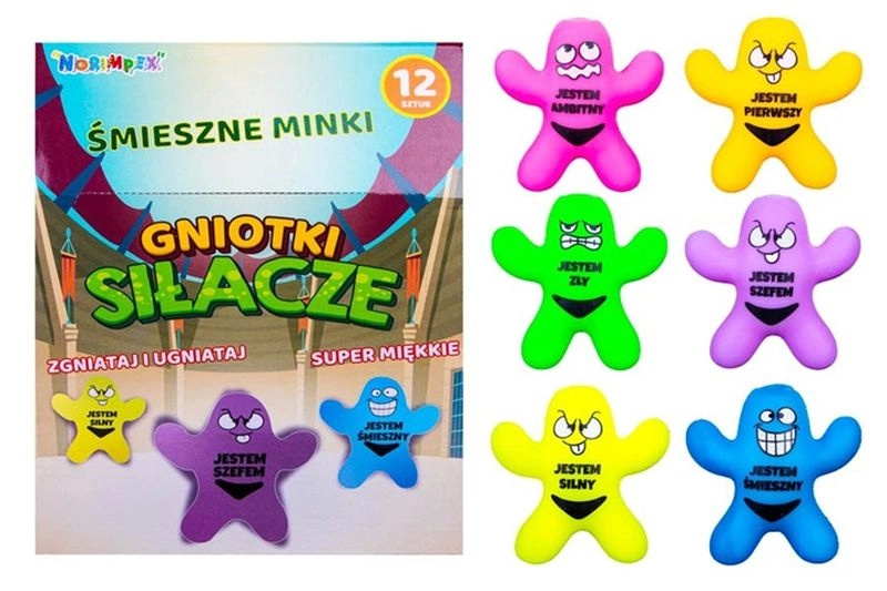 Antistresová mačkací hračka silák s nápisem