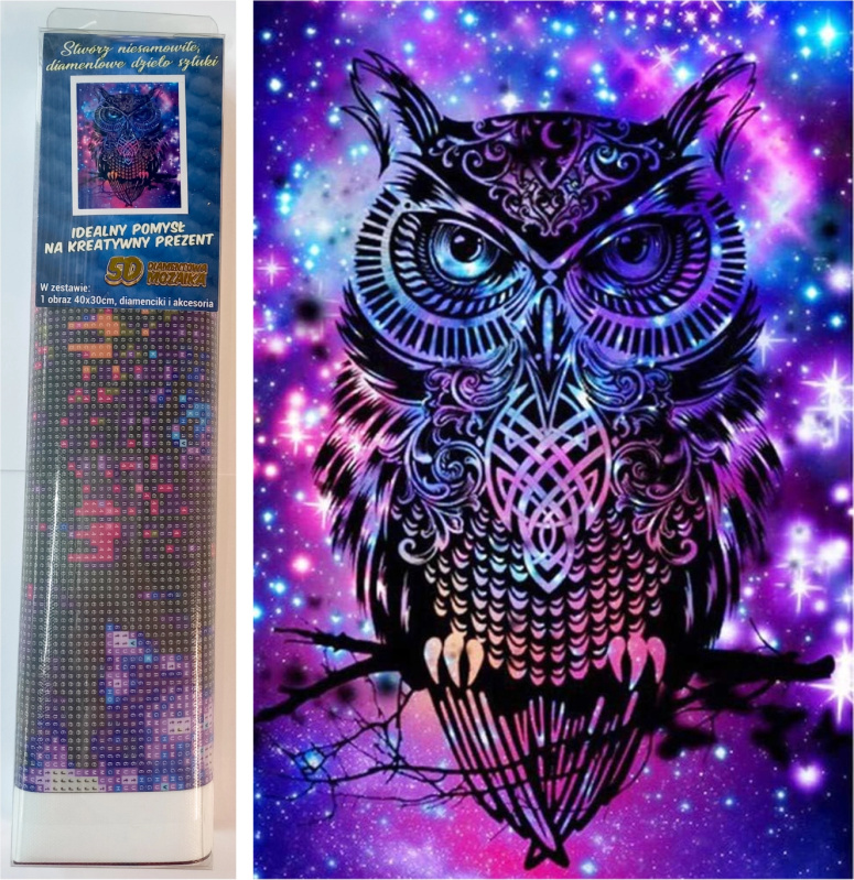 NORIMPEX Diamantové malování Magická sova 30 x 40 cm