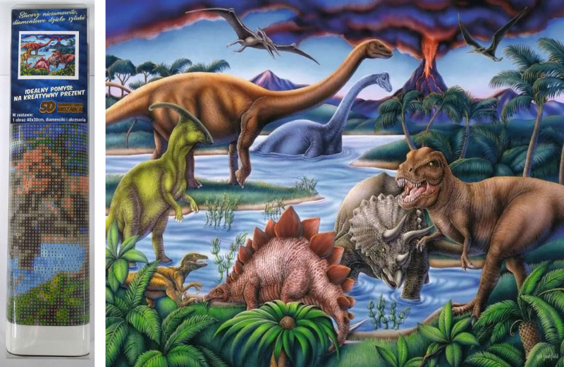 Diamantové malování Dinosauři 30x40 cm