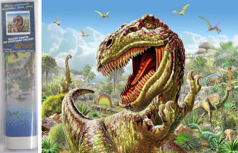 Norimpex Diamantové malování T-Rex 30 x 40 cm