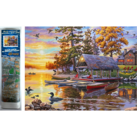 Hi Stone Diamantový obrázek Lakehouse 30x40cm