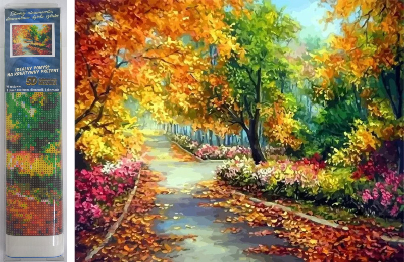 Norimpex Diamantové malování Podzim v parku 30 x 40 cm