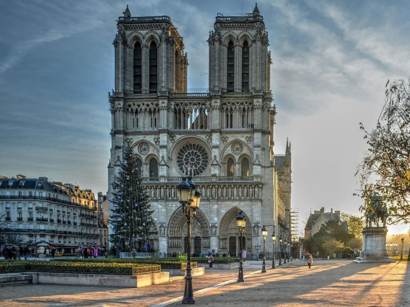Diamantové malování katedrála Notre-Dame 30x40 cm