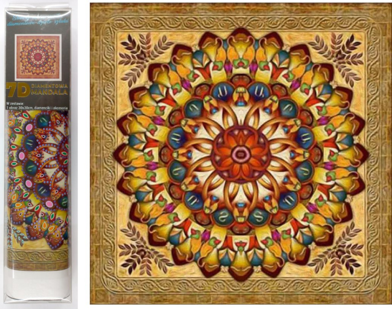 Norimpex Diamantové malování 7D Zlatá mandala 30x30cm