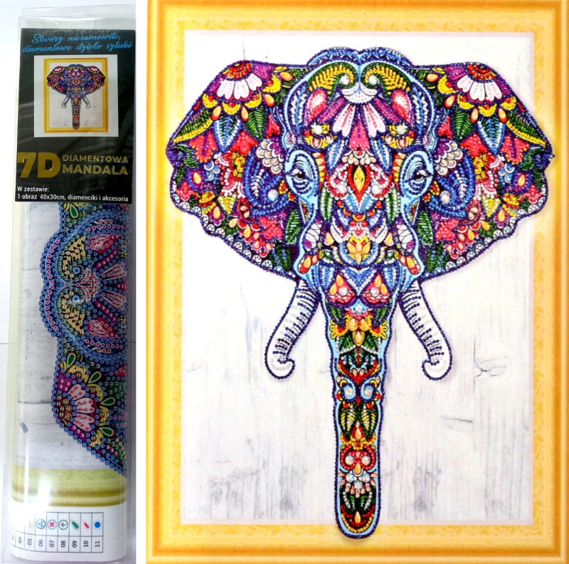 Norimpex Diamantové malování 7D Slon 30 x 40 cm