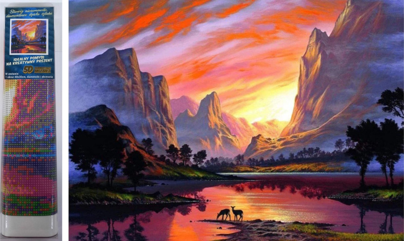 Norimpex Diamantové malování Horské údolí 30 x 40 cm
