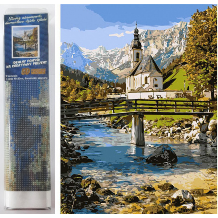 Norimpex Diamantové malování Kostel v Ramsau 30x40cm