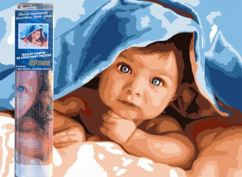 Sada na diamantové malování - miminko pod dekou