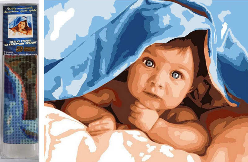 Sada na diamantové malování - miminko pod dekou