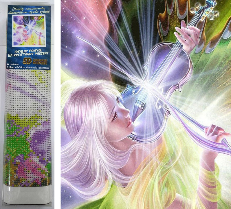 Norimpex Diamantové malování Magická houslistka 30 x 40 cm