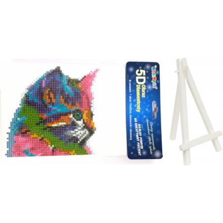 Norimpex Diamantové malování Barevné kotě 15x20cm se stojánkem