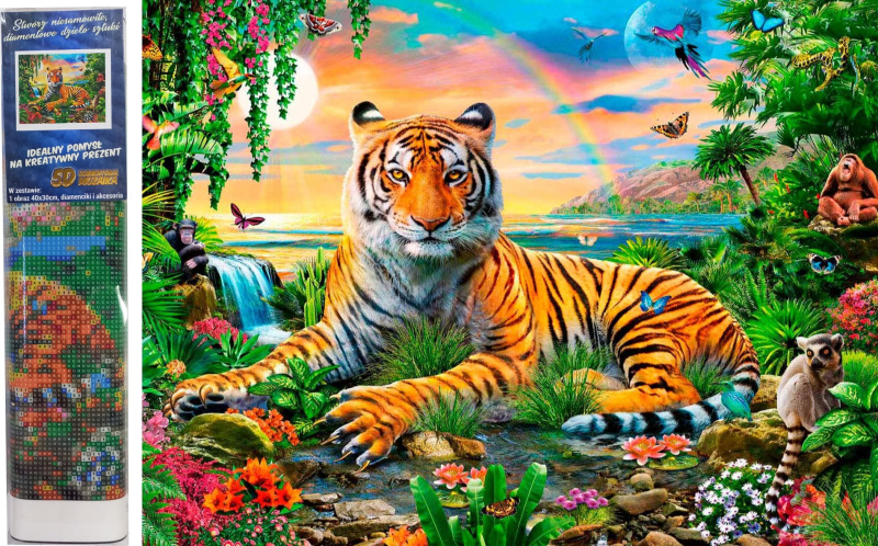 NORIMPEX 072825 5D Diamantová mozaika Tiger Bengálský