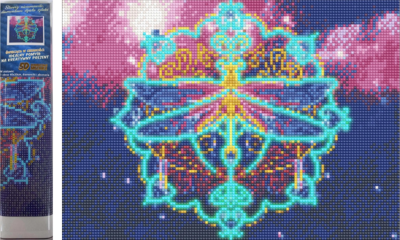 Norimpex Svítící Diamantové malování Vážka 30 x 40 cm