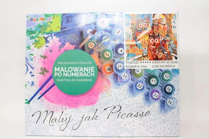 Malování podle čísel Sowy – motiv sovy