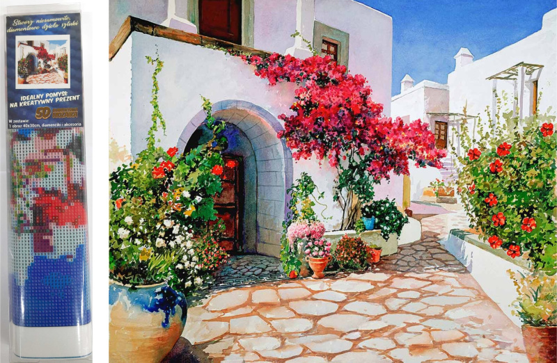 Diamantové malování Květinová ulička 30x40 cm