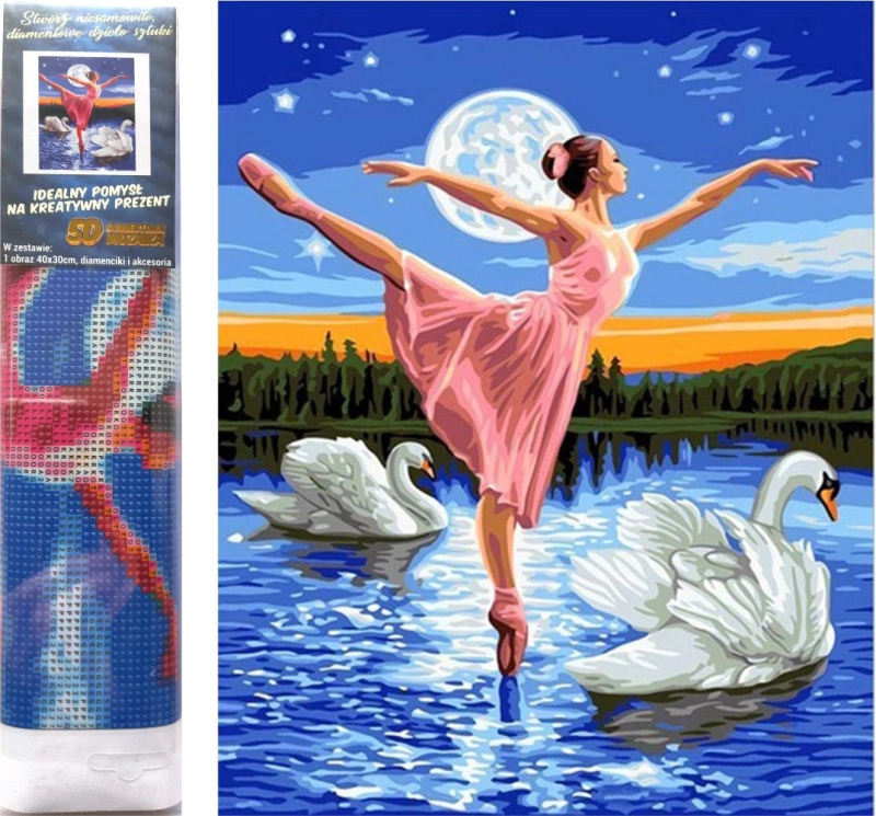 Norimpex Diamantové malování Baletka mezi labutěmi 30 x 40 cm