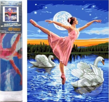 Norimpex Diamantové malování Baletka mezi labutěmi 30 x 40 cm