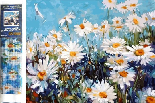 Diamantové malování - Kopretiny (30x40cm)