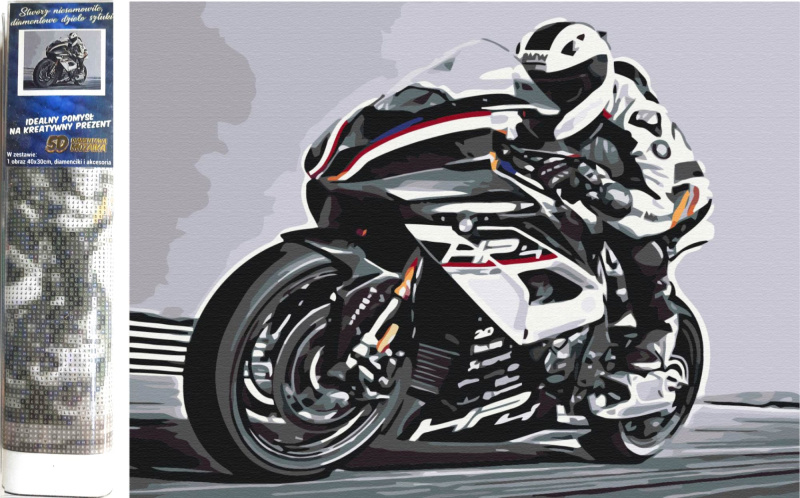 Norimpex Diamantové malování Silniční motorka 30 x 40 cm