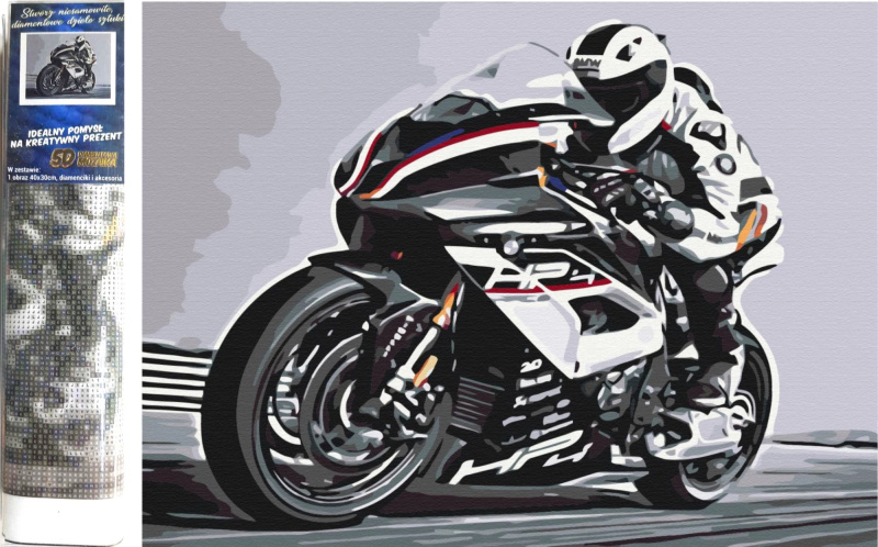 Norimpex Diamantové malování Silniční motorka 30 x 40 cm