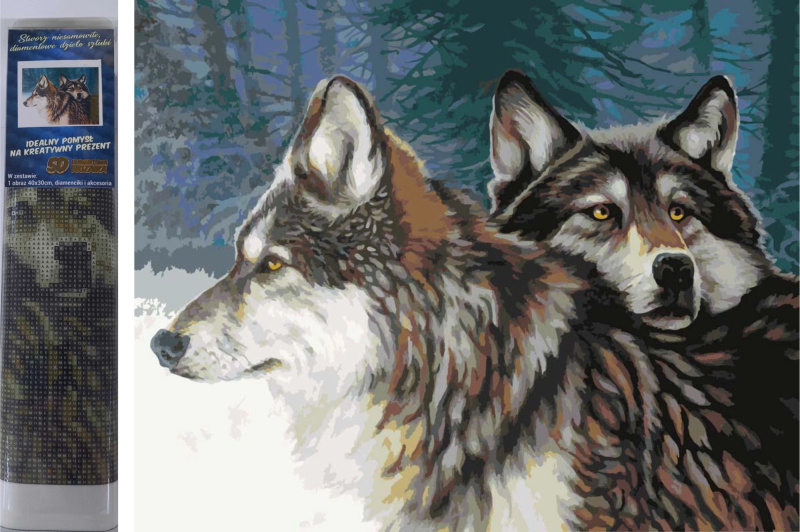 Norimpex Diamantové malování Vlci v zimě 30 x 40 cm