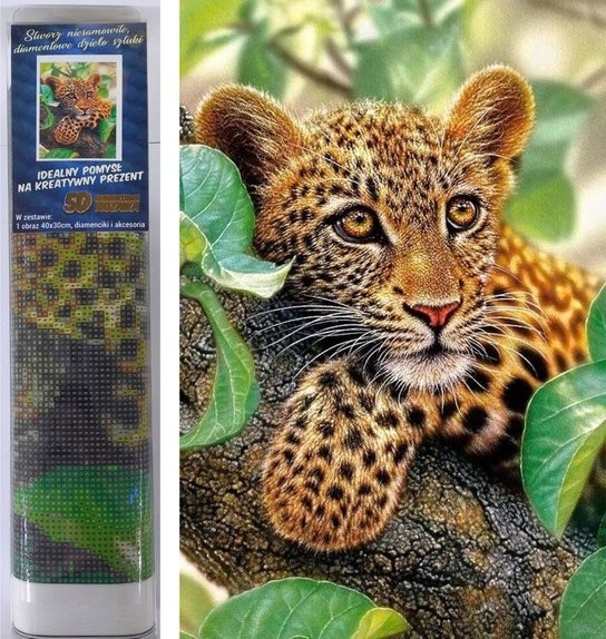 Norimpex Diamantové malování Leopard 30 x 40 cm