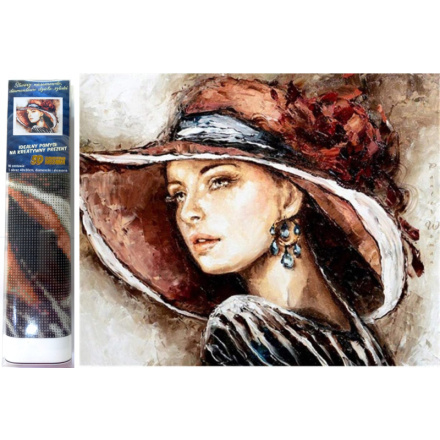 Norimpex Diamantové malování Dáma v klobouku 30x40cm