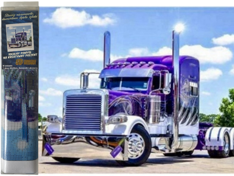 Diamantové malování fialový kamion