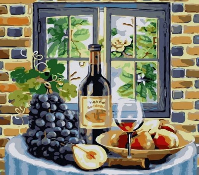 NORIMPEX Malování podle čísel víno a ovoce 40 × 50 cm