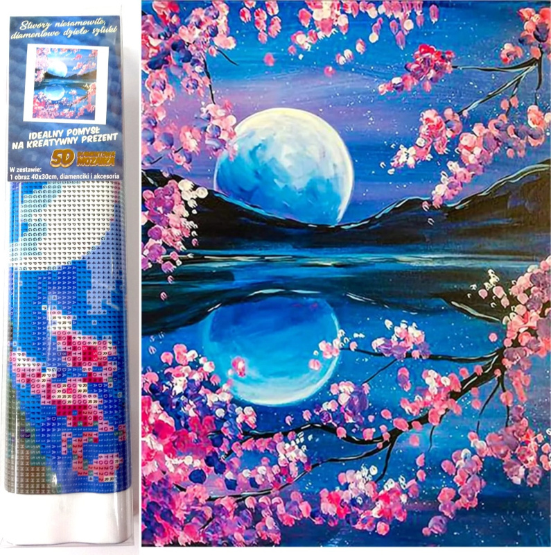 Norimpex Diamantový obrázek malování Vycházející měsíc 30 x 40 cm
