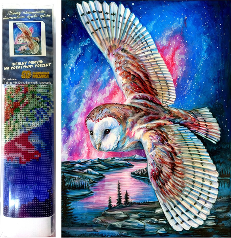 Norimpex Diamantové malování Soví let 30 x 40 cm