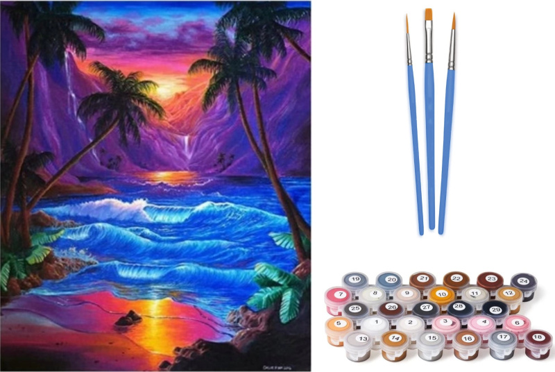 Norimpex Malování podle čísel Exotický západ slunce 40 × 50 cm