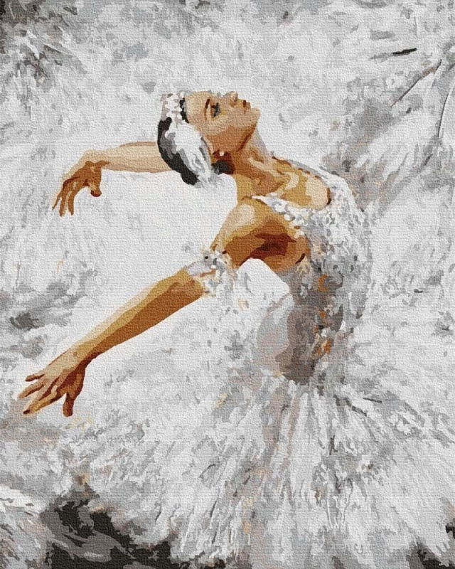 Diamantové malování baletka v bílé 30 × 40 cm NORIMPEX